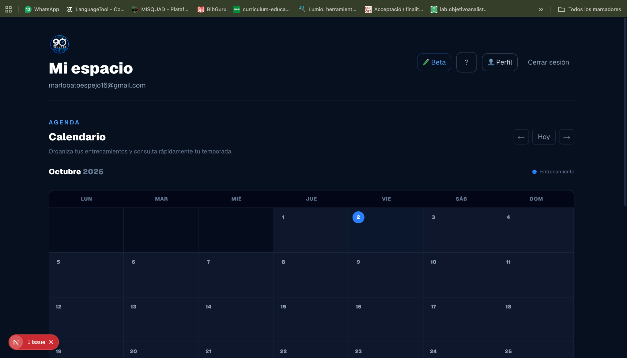 Dashboard de 90 MINUTOS